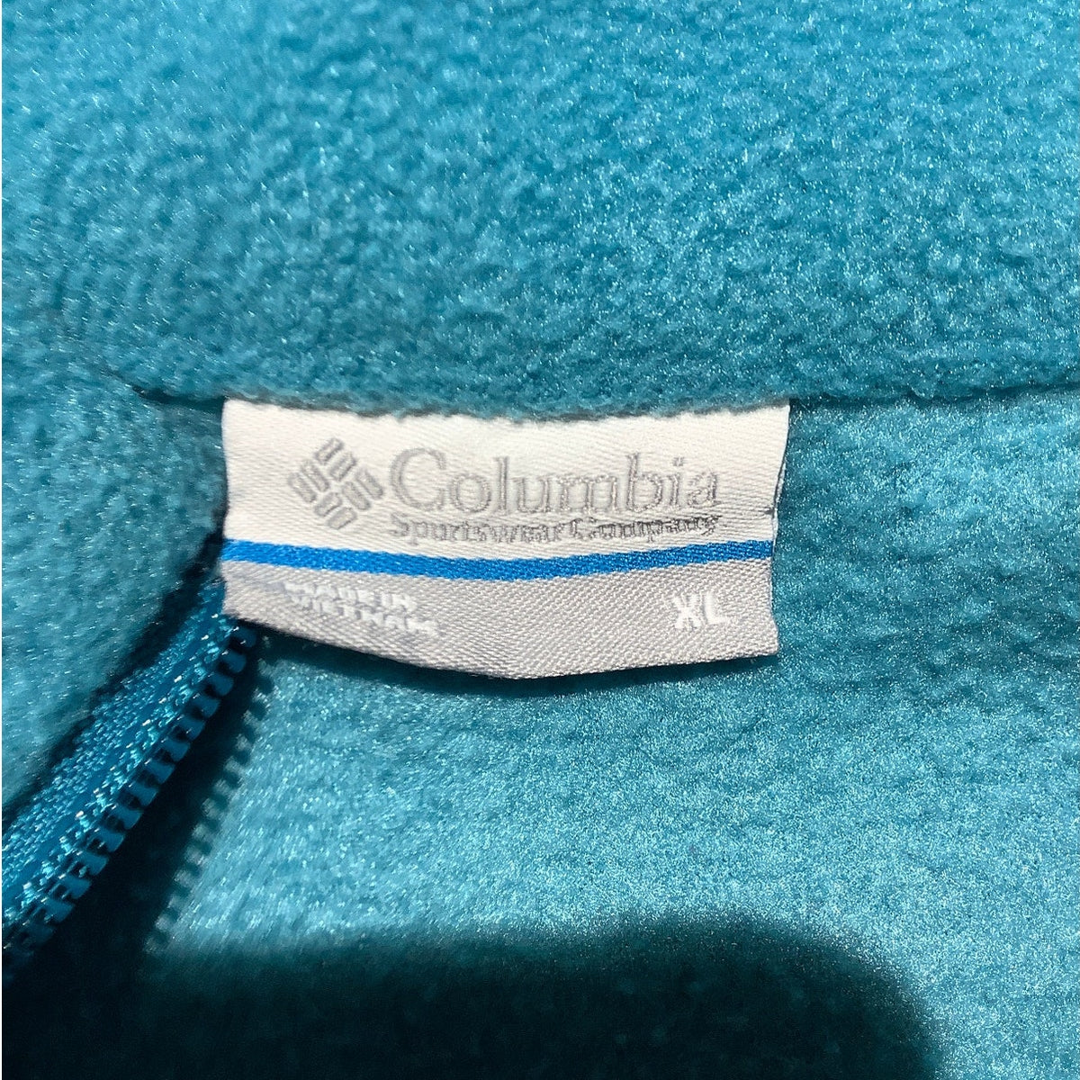 Columbia XL Teal Full Zip Fleece Jacket Outdoor Hiking