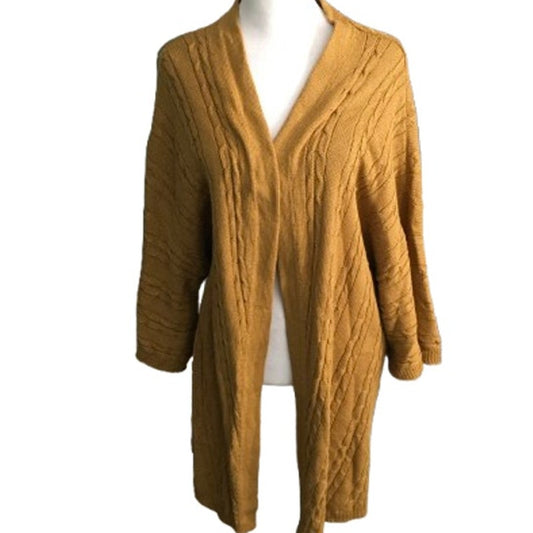 J. Jill Cable Knit Open Front Cardigan Size 2X - Boho, Cozy, Cottagecore