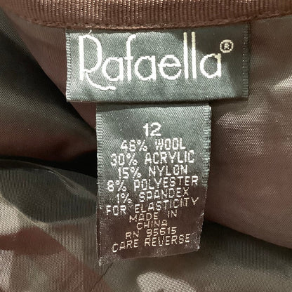 Rafaella Brown Green Plaid Skirt Women’s Size 12 – Classic, Wool Blend, Side Zip