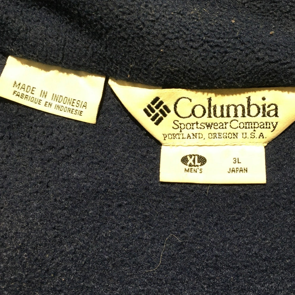 Columbia Mens Size 3L Navy Blue Full Zip Fleece - Casual, Active, Warm