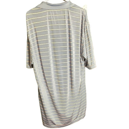 Turtleson Striped Golf Polo Men’s Large – Tour Performance, Quick-Dry, Athletic