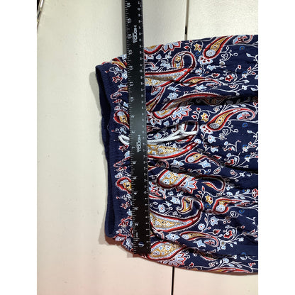 SHEIN Boho Floral Pants Women XL — Elastic Waist, Lightweight, Relaxed Fit
