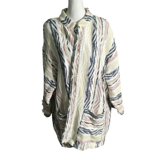 Susan Graver Multi-Color Cardigan 24W – Cozy, Boho, Artsy