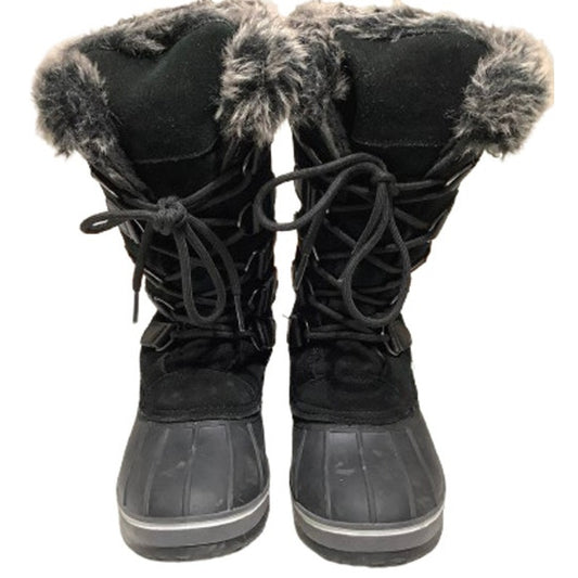 Northside Size 7 Black Suede Winter Boots with Faux Fur and 3M Insulate