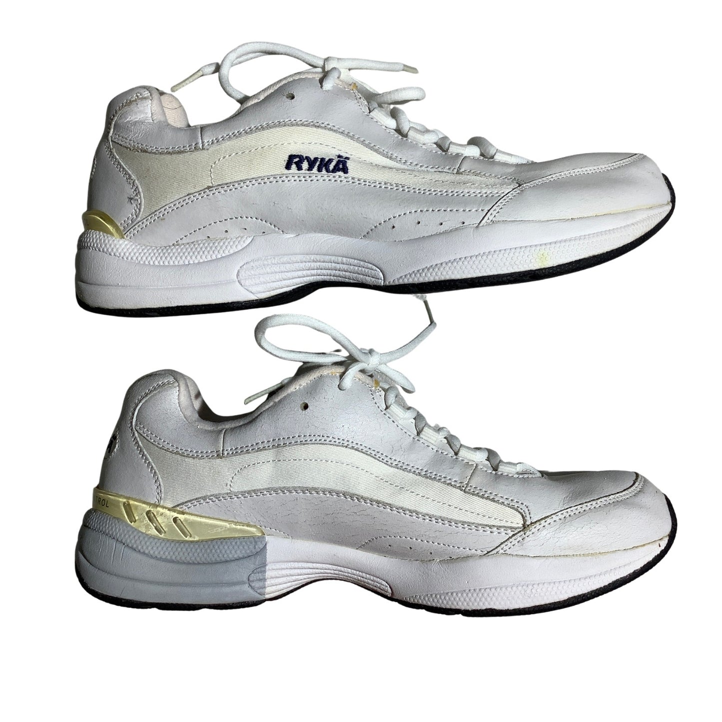 Ryka White Leather Walking Sneakers Women’s 11W — Athletic, Classic, Comfort