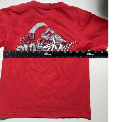 Quiksilver Surf Graphic T-Shirt Red Kids Size Medium — Casual, Skate, Surf Style