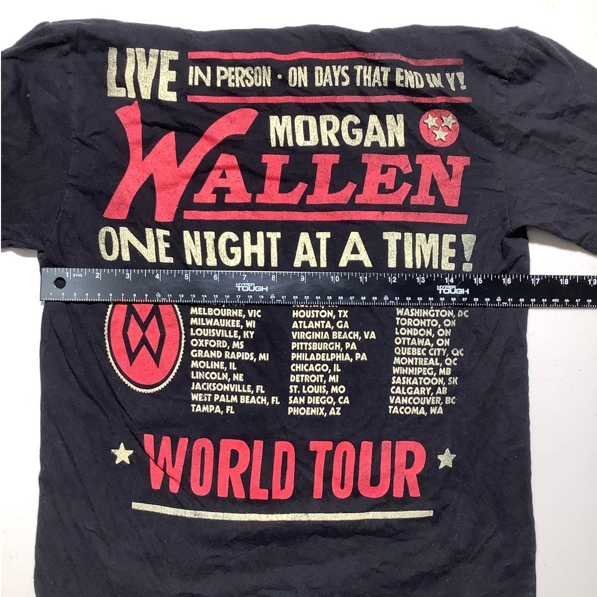 Morgan Wallen One Night At A Time Men's Small Black 100% Cotton T-Shirt