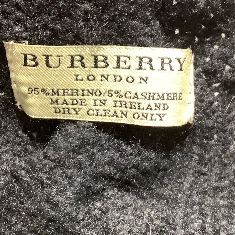 Burberry Black Wool Cashmere Blend Poncho One Size — Luxury, Fringe, Cable Knit