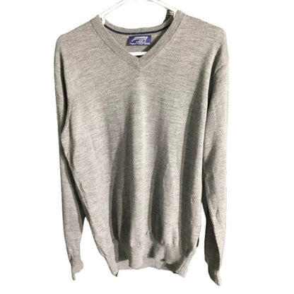 Jeremy Argyle Gray V-Neck Sweater Size L - Minimalist, Classic, Preppy