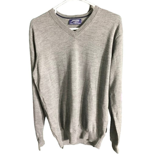Jeremy Argyle Gray V-Neck Sweater Size L - Minimalist, Classic, Preppy