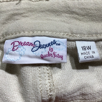 Quaker Factory Women’s Pants Size 18W — Light Khaki, Wide Leg, Dream Jeannes