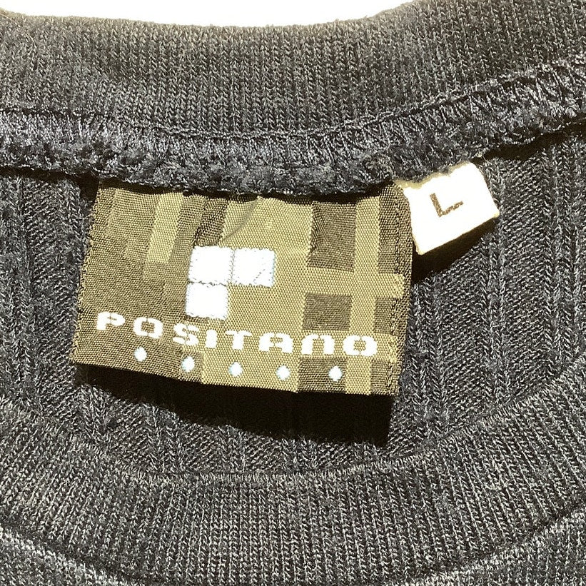 Positano Ribbed Knit Top Women’s Size Large – Classic, Textured, Short Sleeve