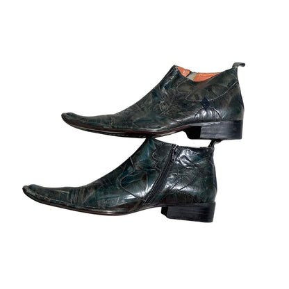 Robert Wayne Western Ankle Boots Leather Men’s 10 — Side Zip, Dress, Statement