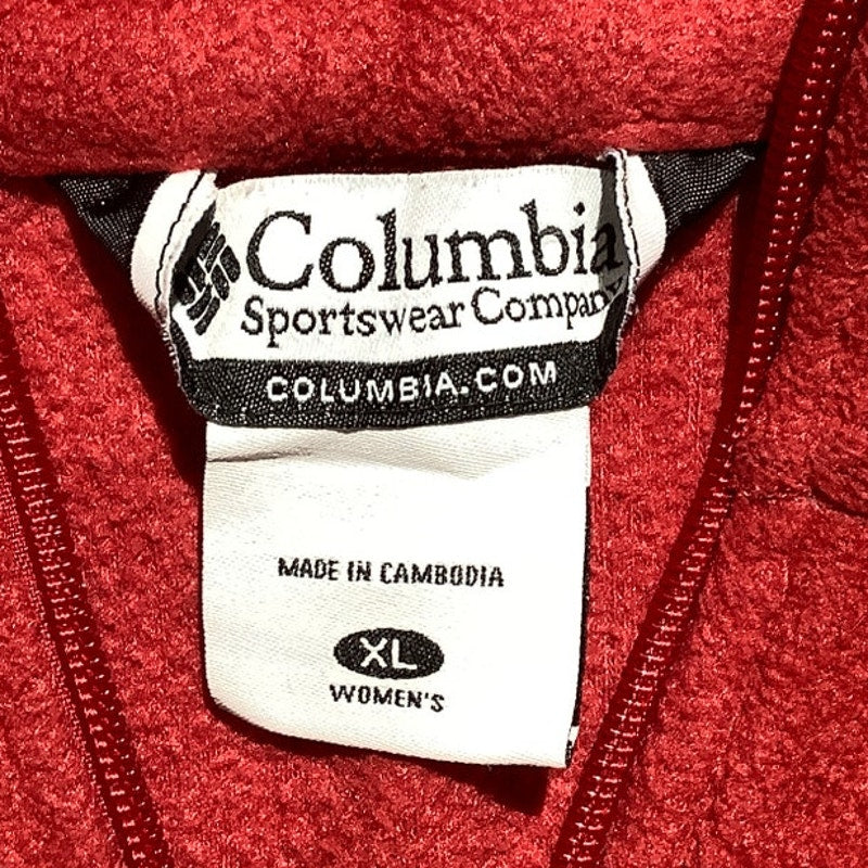Columbia Full Zip Fleece Jacket Women’s Size XL Red — Outdoor, Warm, Cozy