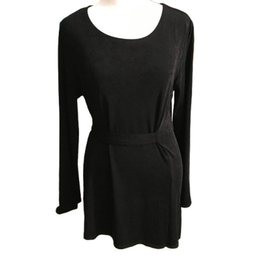 Chico's Travelers Black Tunic with Waist Belt 1 – Minimalist, Classic, Elegant