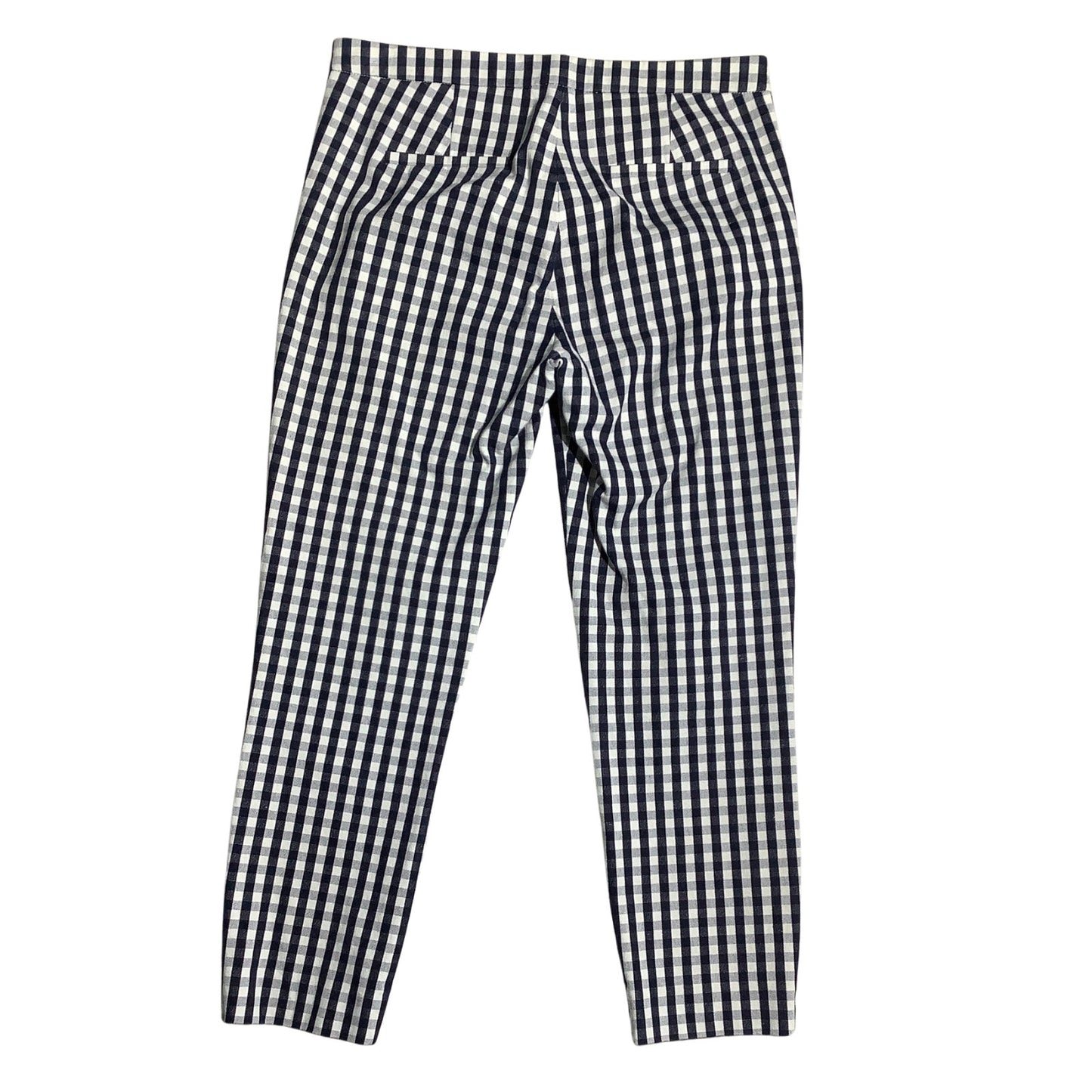 J.Crew Navy White Gingham Pants Women 4 — Martie Fit, Stretch, Classic