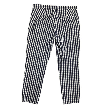 J.Crew Navy White Gingham Pants Women 4 — Martie Fit, Stretch, Classic