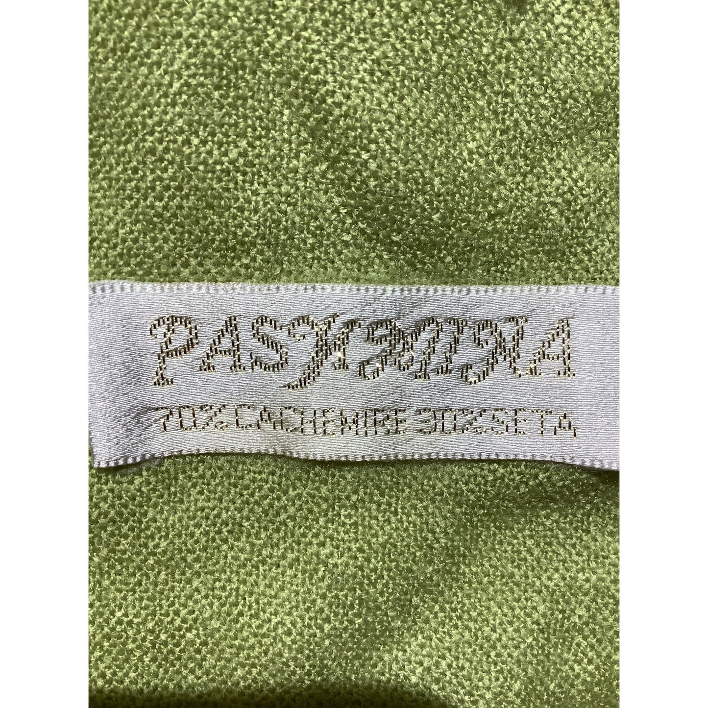 Pashmina Lime Green 70% Cashmere Woven Scarf Wrap — Boho, Classic, Chic