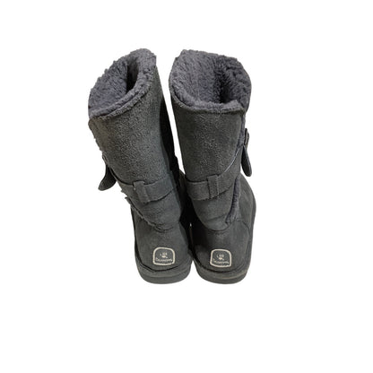 Bearpaw Women's Grey Wool-Lined Boots Size 9 - Cozy, Casual, Winter