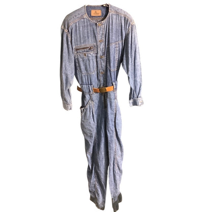 Lizwear Vintage Denim Jumpsuit Women’s Size S Petite – Retro, Utility, Belted