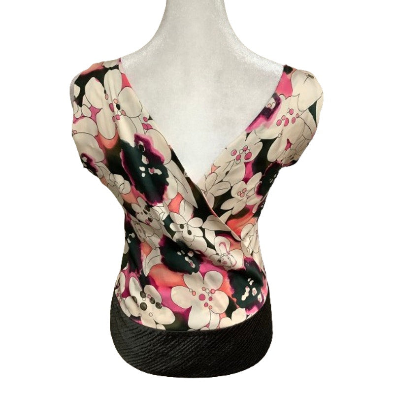 Diane Von Furstenberg Multicolor Floral Silk Wrap Tank Top 4 Professional Office