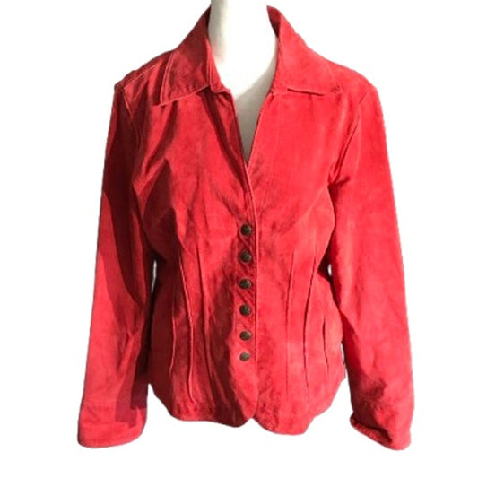 AMI Red Suede Jacket Size M – Western, Mobwife, Modern