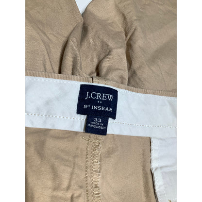 J.Crew Men's 9" Inseam Khaki Shorts Size 33 - Preppy, Casual, Summer Essential