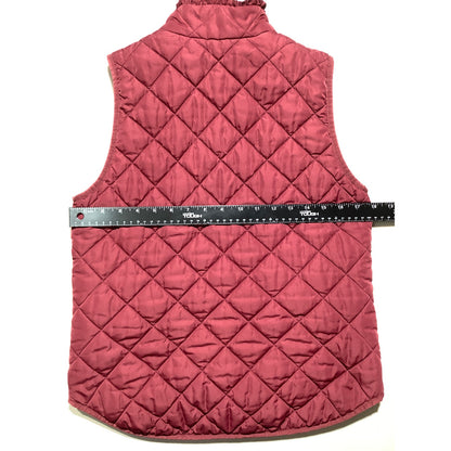 J.Crew Mercantile Maroon Quilted Vest Women’s S — Preppy, Cozy, Ruffle