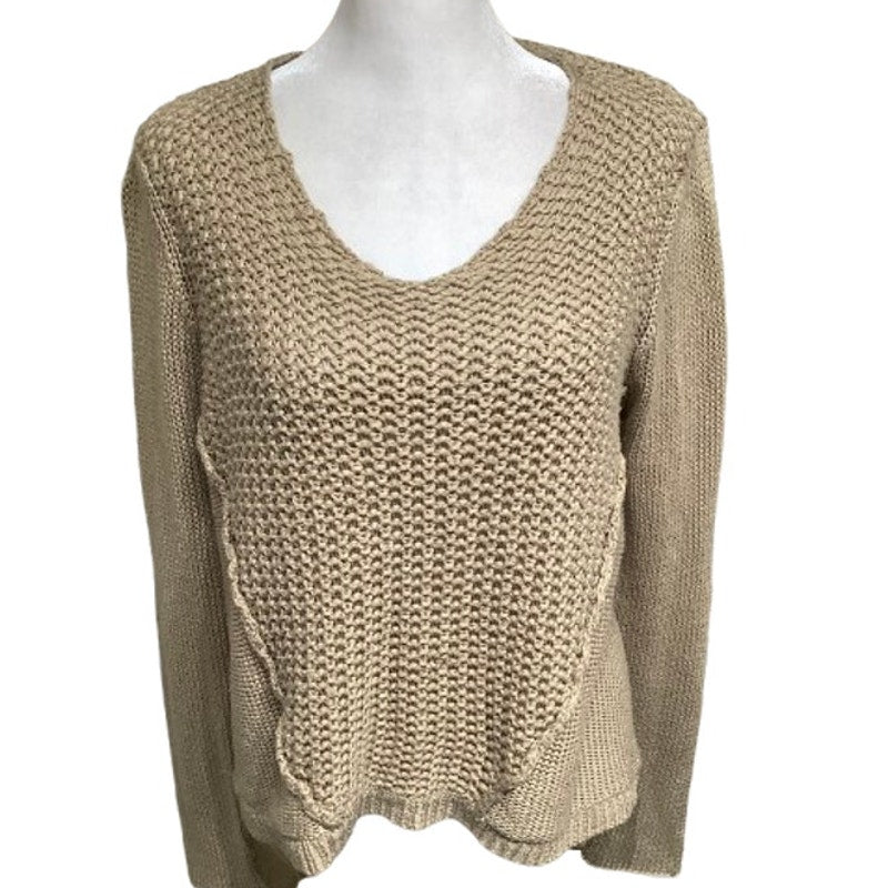 Quinn Medium Brown Knit Sweater Size Medium - Cozy, Minimalist, Casual