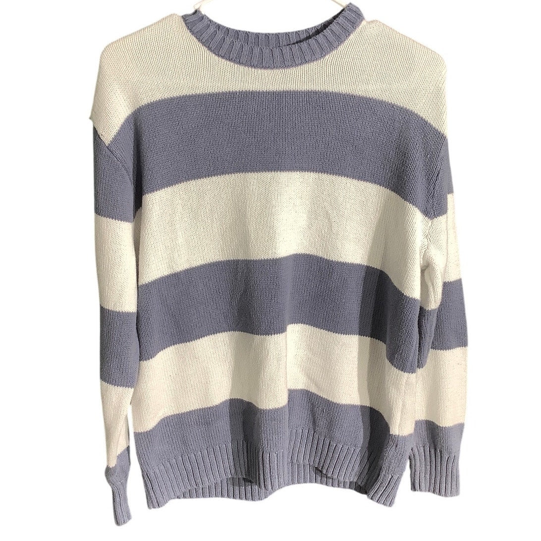 Hollister Light Blue White Striped Sweater Women S — Knit, Casual, Cozy