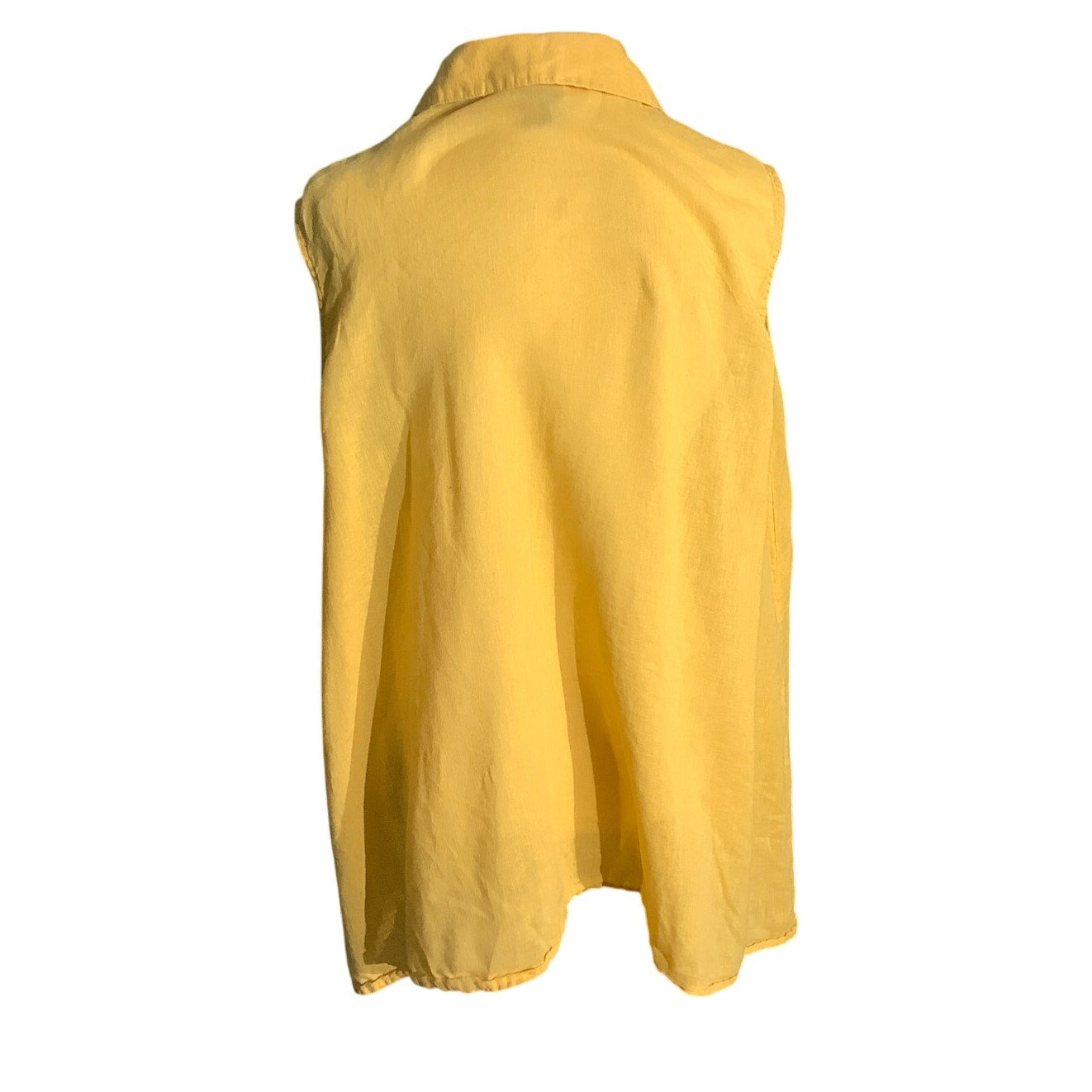 J. Jill Yellow Sleeveless Blouse Women’s XS – Linen , Button Front, Lightweight