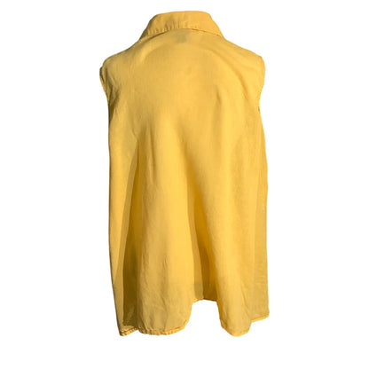 J. Jill Yellow Sleeveless Blouse Women’s XS – Linen , Button Front, Lightweight
