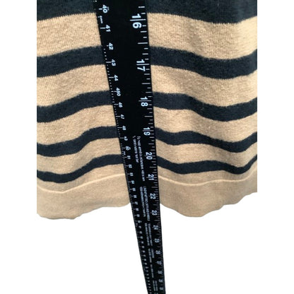 J.Crew Brown & Black Striped Cotton Sweater Size M | Preppy, Minimalist, Classic