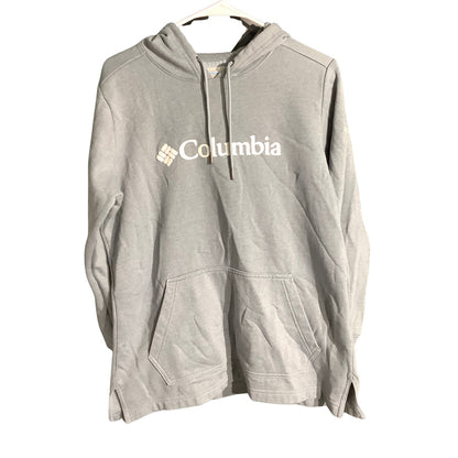 Columbia Light Gray Logo Fleece Hoodie Men’s Large — Outdoor, Athleisure, Casual