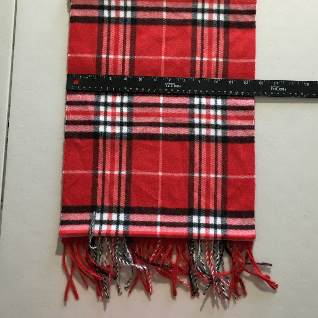 Scotland Red Plaid 100% Cashmere Scarf - Classic, Cozy, Preppy