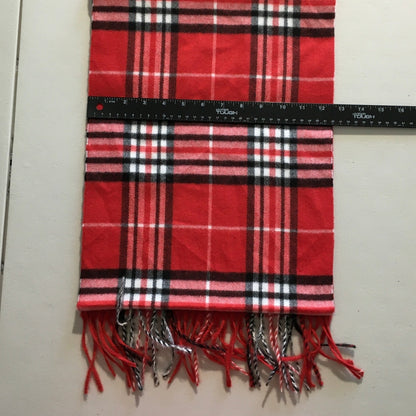 Scotland Red Plaid 100% Cashmere Scarf - Classic, Cozy, Preppy