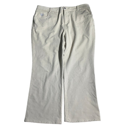 Quaker Factory Women’s Pants Size 18W — Light Khaki, Wide Leg, Dream Jeannes