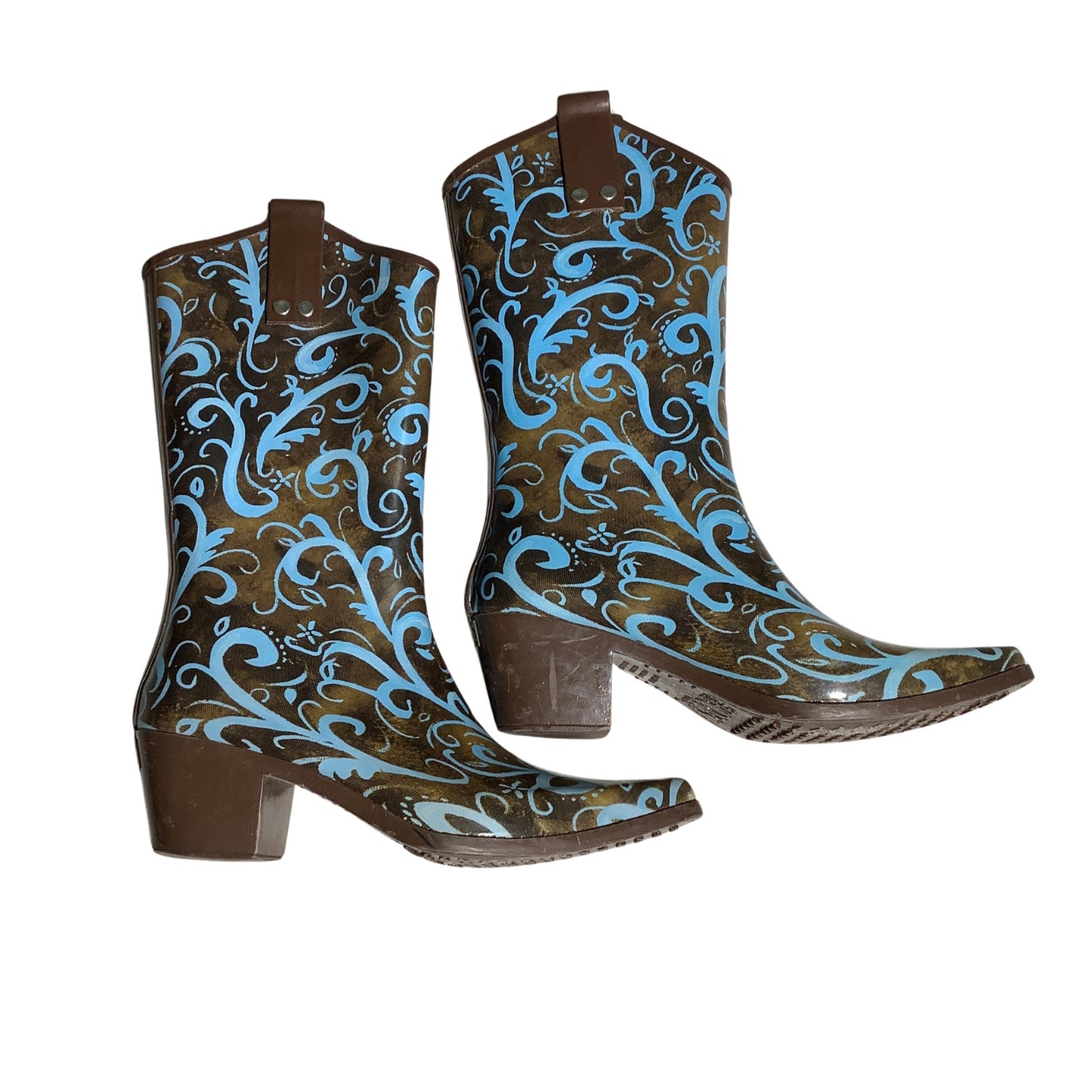 Rain Bops by Beehive Cowboy Rain Boots Women Size 6  — Western, Festival, Boho