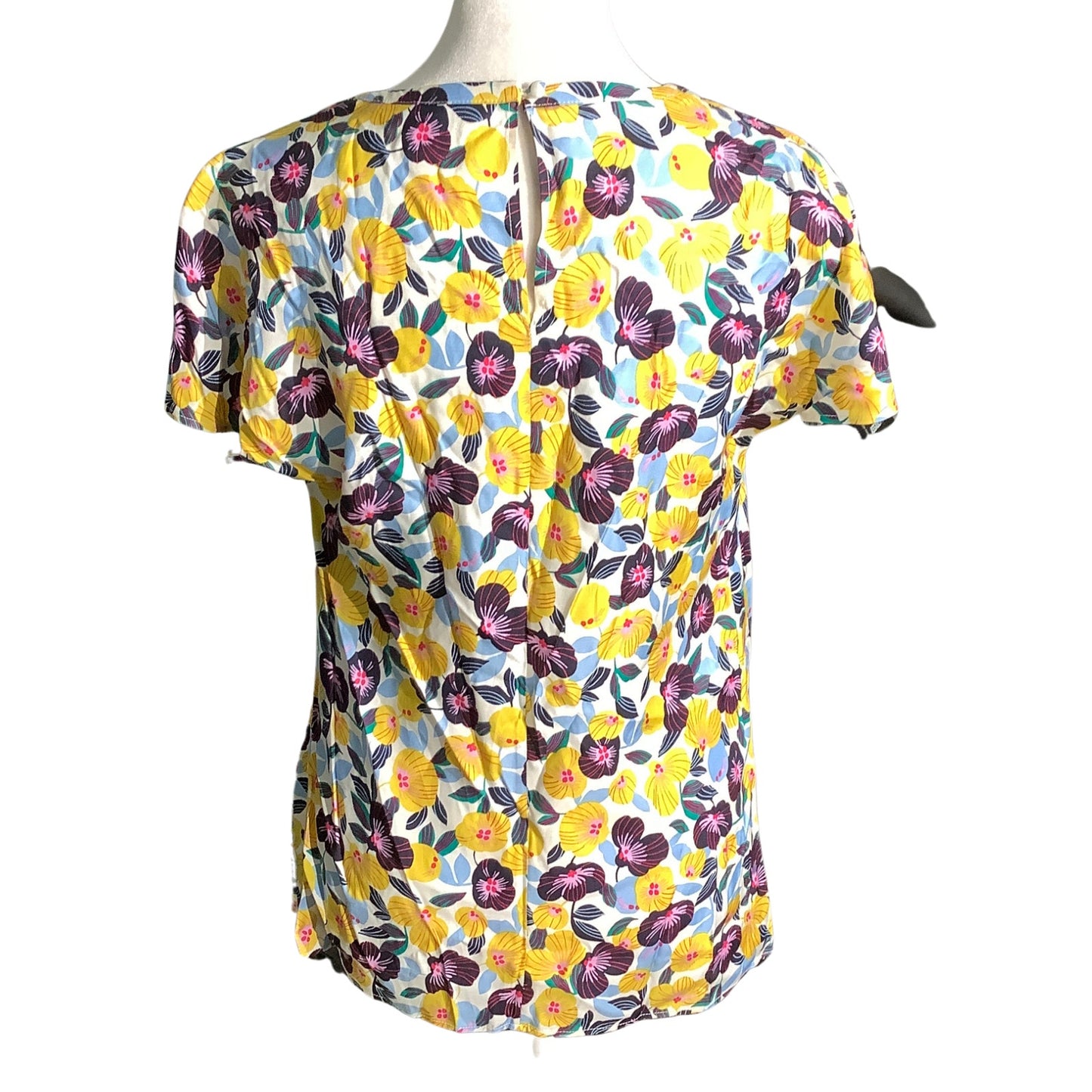 Boden Multi-Color Floral Silk Blend Top Women 4 Regular —Floral, Elegant, Spring