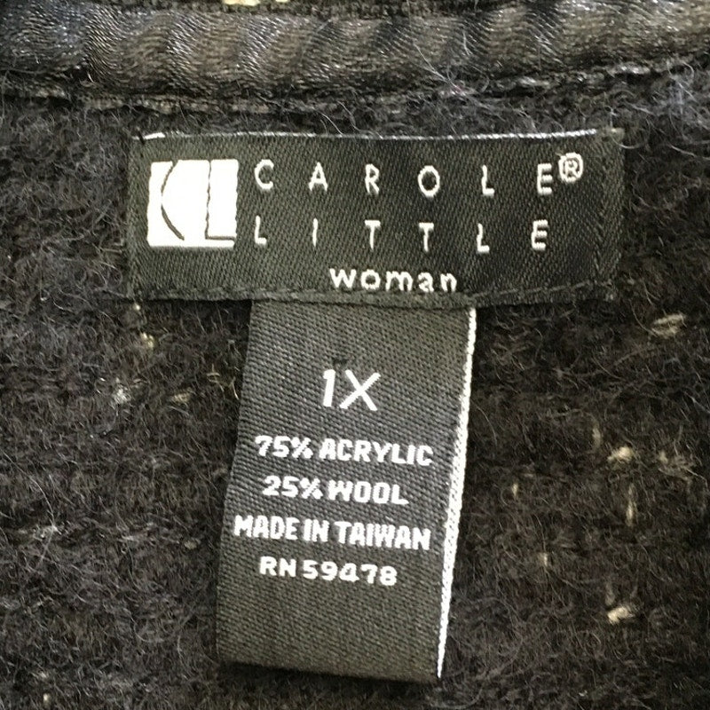 Carole Little Black & White Wool Coat Size 1X - Vintage, Cozy, Statement