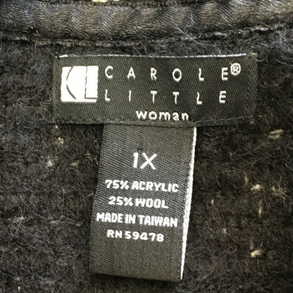 Carole Little Black & White Wool Coat Size 1X - Vintage, Cozy, Statement