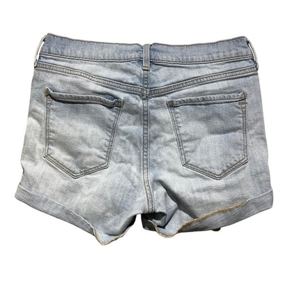 Old Navy Light Wash Denim Shorts Women’s 6 – Boyfriend, Distressed, Rolled Hem