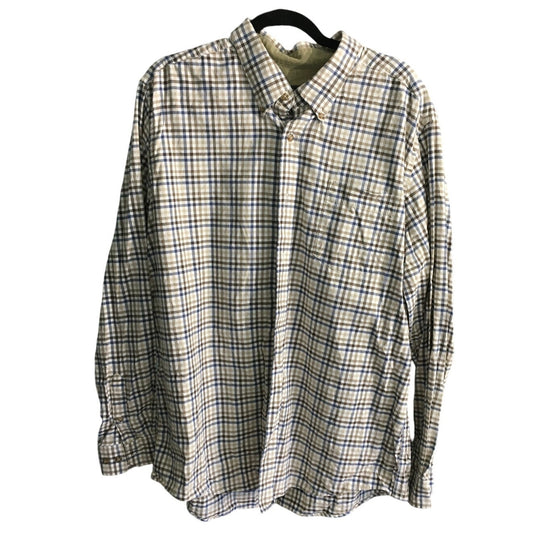 Eddie Bauer Men's Collared Long Sleeve Plaid Shirt XL – Classic, Preppy, Casual