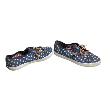 Sperry Top-Sider Stars & Stripes, Women’s Size 7.5M— Nautical, Canvas, Americana