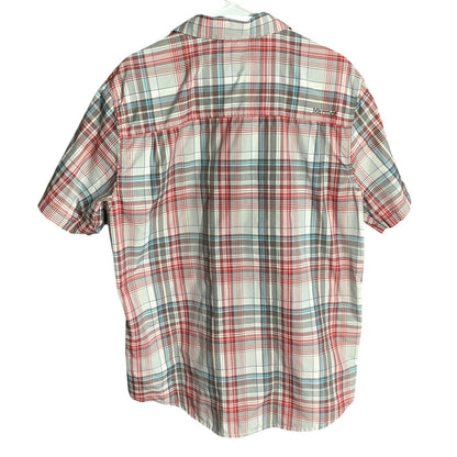 Marmot Red Gray Plaid Button Down Shirt Men’s L — Outdoor, Hiking, Gorpcore