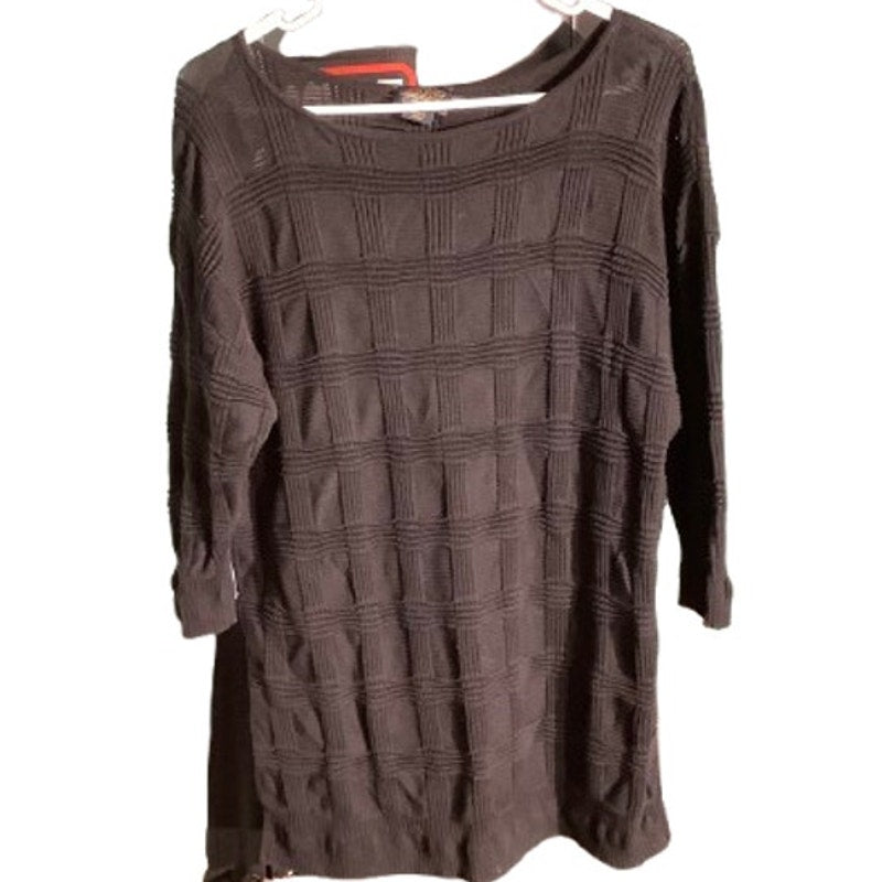 Pendleton Knit Tunic Sweater Women’s Size L Petite – Classic, Textured, Black