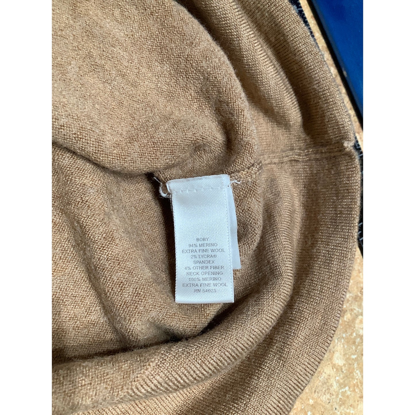 Banana Republic Tan Merino Wool Dress S Tie-Neck, Preppy New Rich ** Flaw