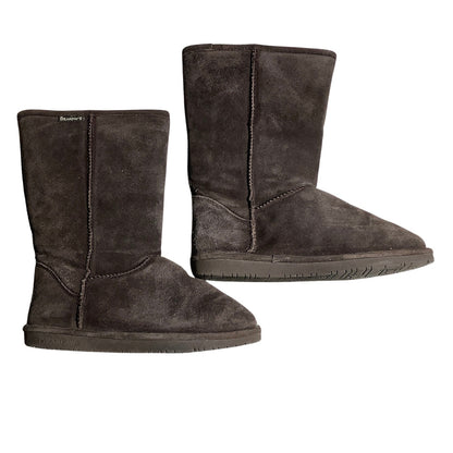 Bearpaw Sheepskin Lined Suede Boots Dark Brown Women’s 9 — Winter, Cozy, Casual