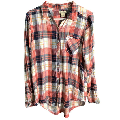 Lucky Brand Plaid Button-Up Shirt Women’s Small — Casual, Boho, Everyday