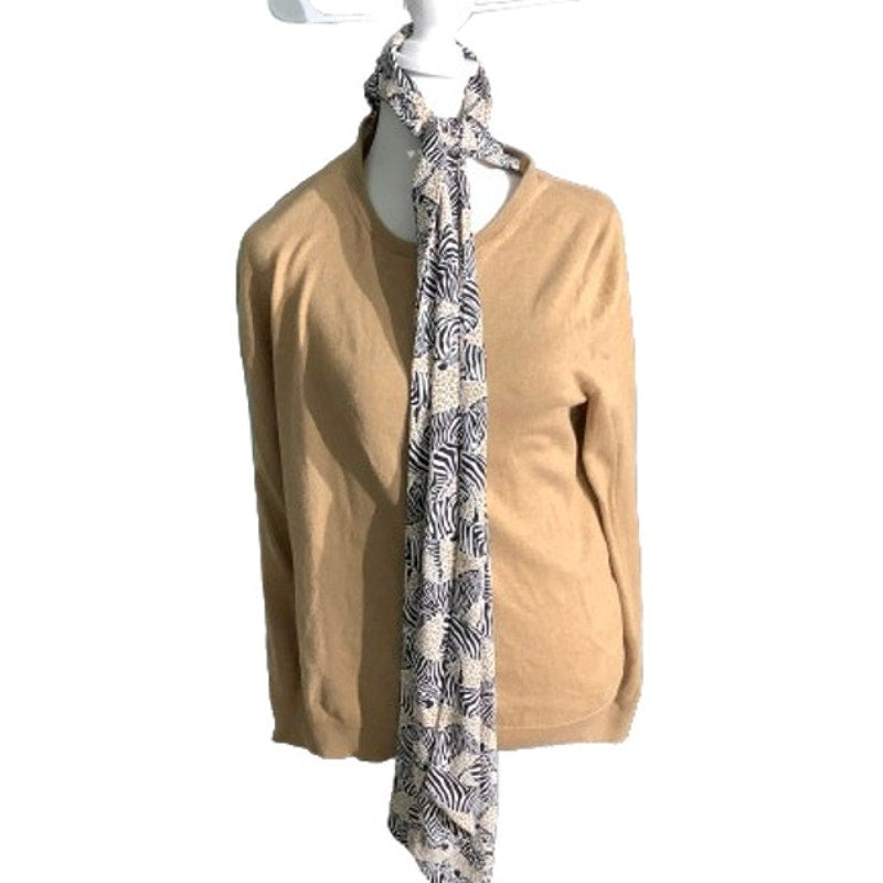 J.Crew Built-In Scarf Sweater Women’s Size M – Lightweight, Preppy, Unique
